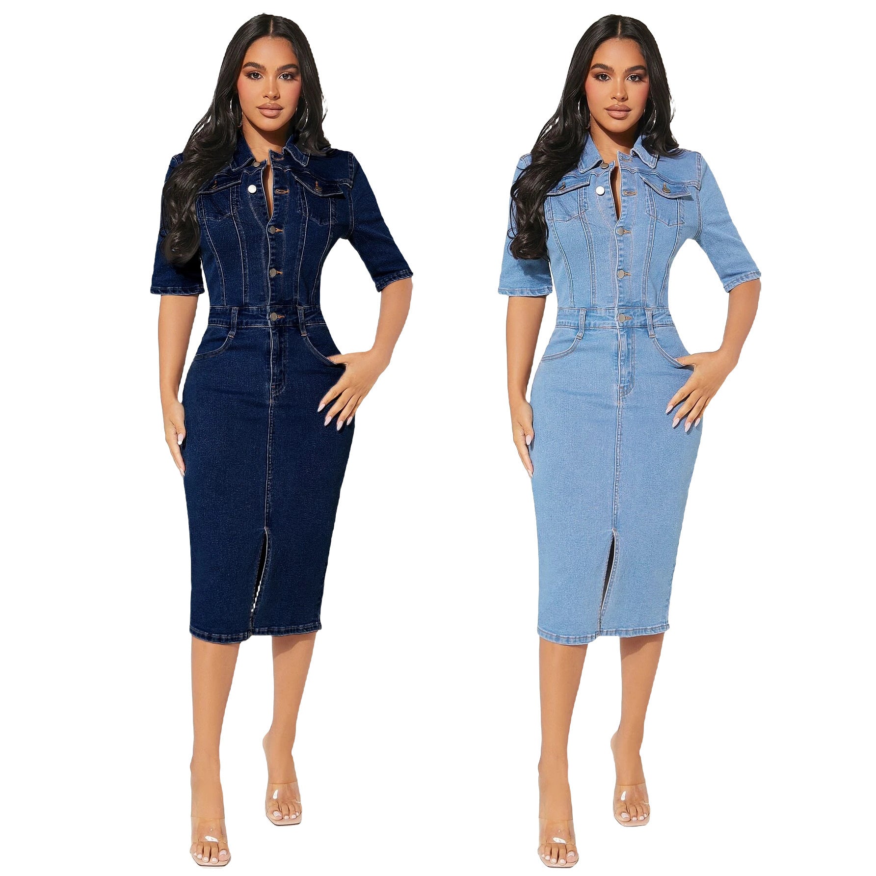 Personality Denim Hip-wrapped Dress - BEUPFORLIFE.com