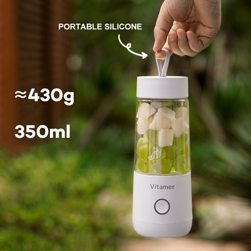 350ml Portable Electric Blender/Juicer, USB Rechargeable Smoothie Mixer - BEUPFORLIFE.com