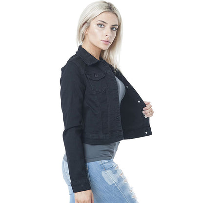 Solid Color Denim Jacket - BEUPFORLIFE.com