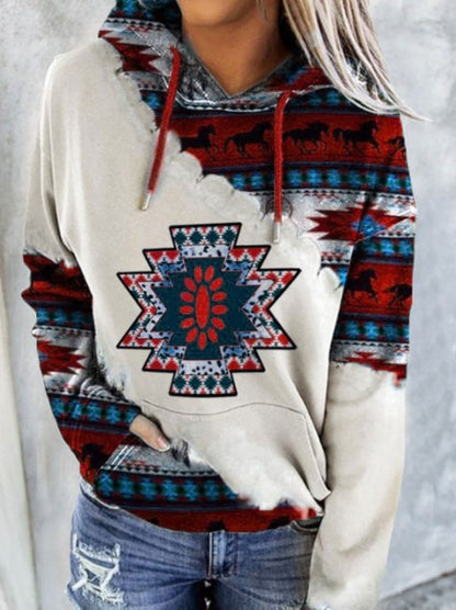 Women's Ethnic Style Printed Hoodie Be Up For Life