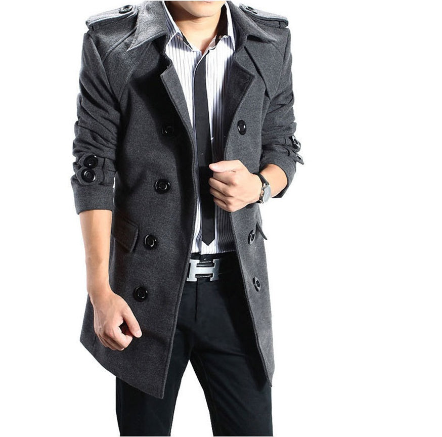 Men's double-breasted woolen trench coat Be Up For Life