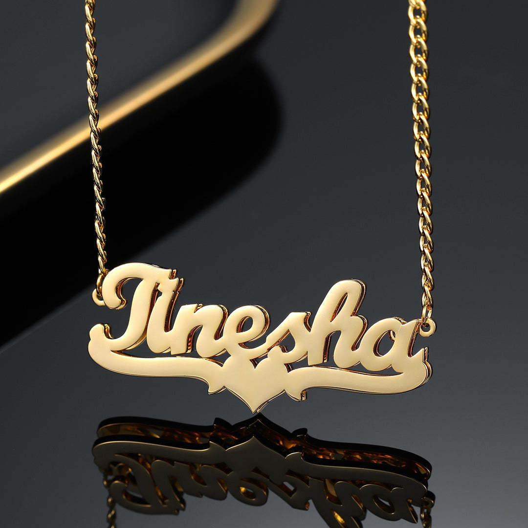 Double Layered English Name Necklace Pendant - BEUPFORLIFE.com