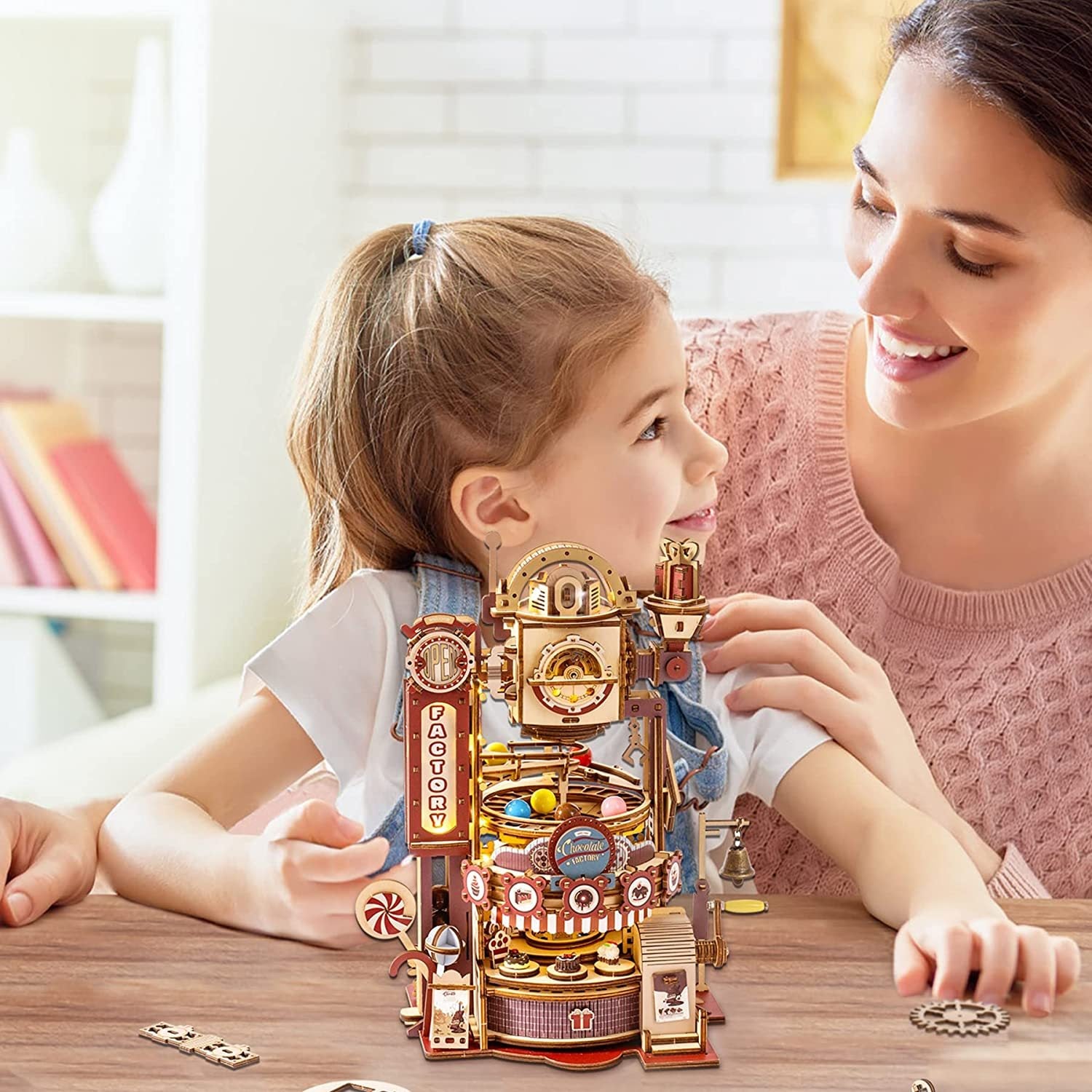 Robotime ROKR Marble Chocolate Factory 3D Wooden Puzzle Games Assembly Model Building Toys For Children Kids Birthday Gift - BEUPFORLIFE.com