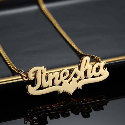 Double Layered English Name Necklace Pendant - BEUPFORLIFE.com