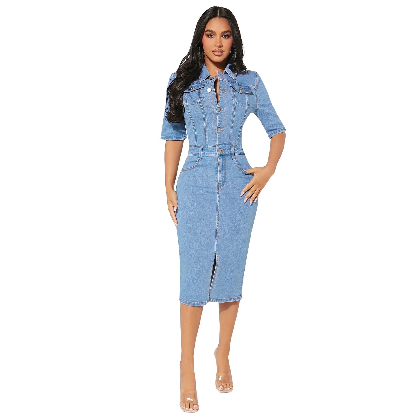 Personality Denim Hip-wrapped Dress - BEUPFORLIFE.com