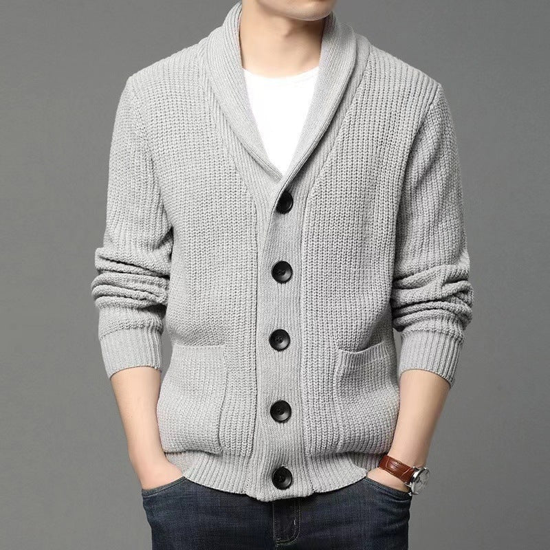 Classic Lapel Cardigan Casual Sweater BEUPFORLIFE.com