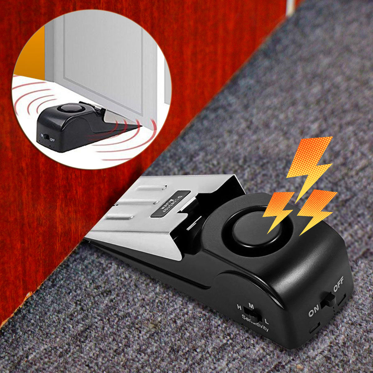 Door Stop Safety Alarm for Home, Dormitory, or Hotel Be Up For Life