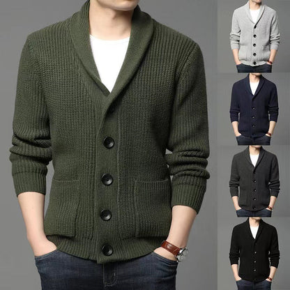 Classic Lapel Cardigan Casual Sweater BEUPFORLIFE.com