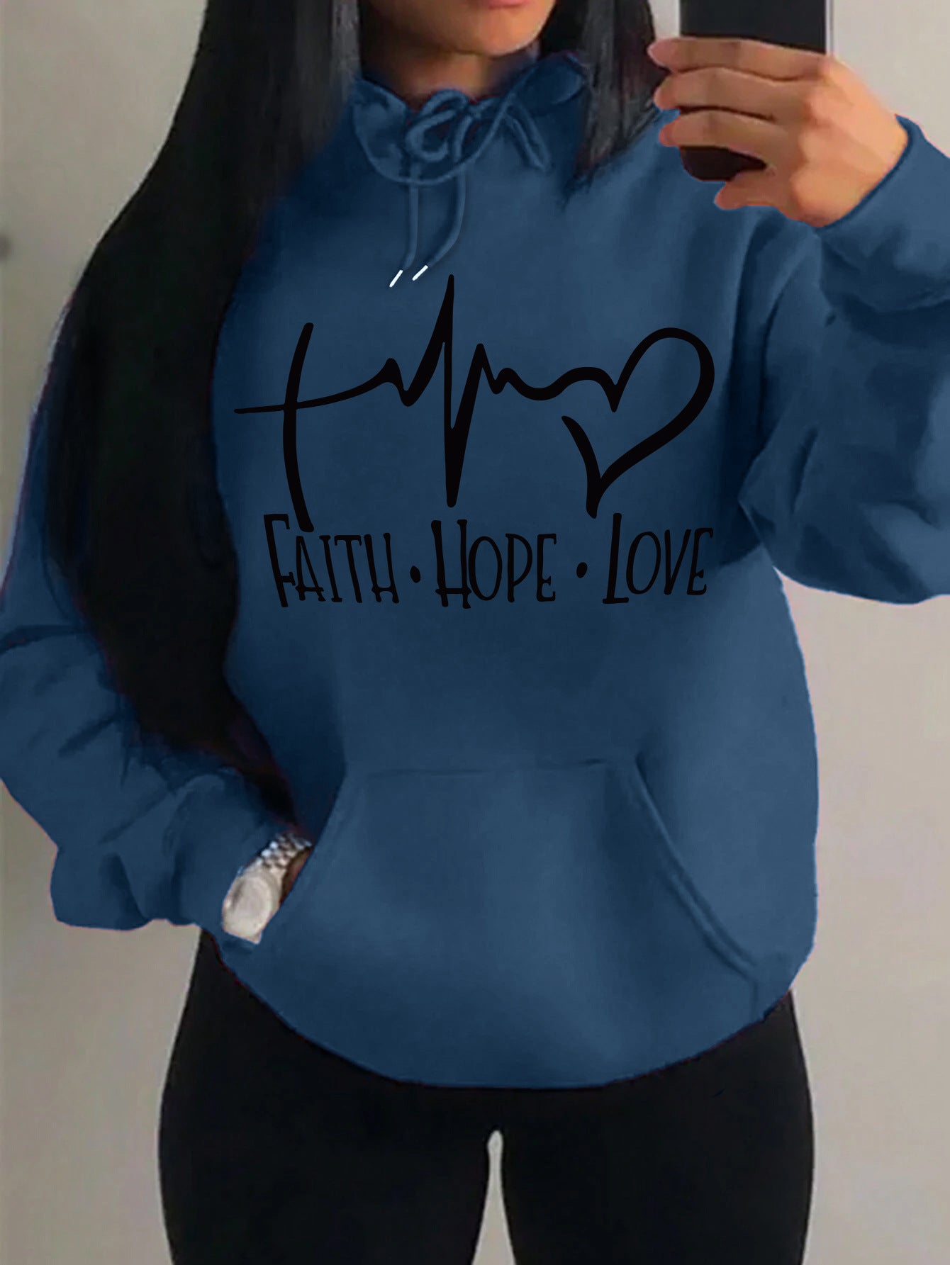 Faith Hope Love Letter Graphic Women Hoodie BEUPFORLIFE.com