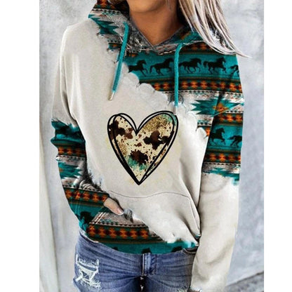 Women's Ethnic Style Printed Hoodie Be Up For Life