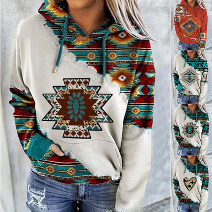 Women's Ethnic Style Printed Hoodie Be Up For Life