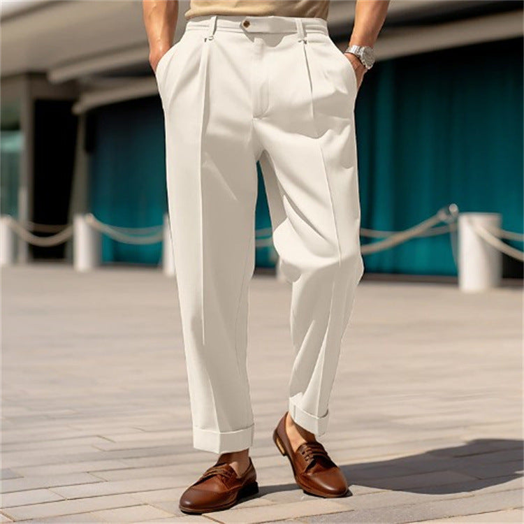 Men's Formal Wear, Straight Plain Comfortable Suit Pants - BEUPFORLIFE.com