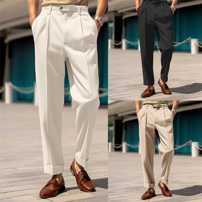 Men's Formal Wear, Straight Plain Comfortable Suit Pants - BEUPFORLIFE.com