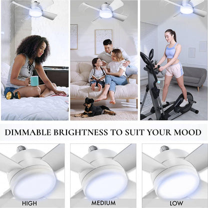 LED Socket Fan Light With Remote w/ Adjustable Screw Mouth - BEUPFORLIFE.com