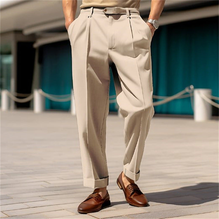 Men's Formal Wear, Straight Plain Comfortable Suit Pants - BEUPFORLIFE.com