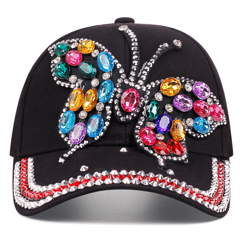 Butterfly Diamond Peaked Cap BEUPFORLIFE.com