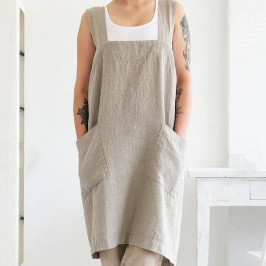 Cotton And Linen Plus Size Apron