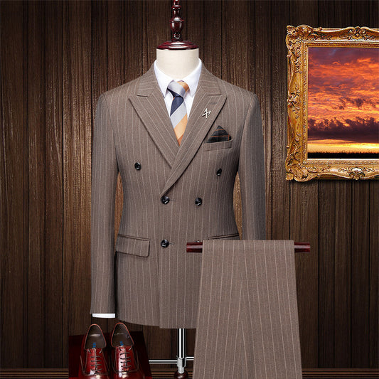 Men's Slim Fit, Four Seasons Double Breasted Suit - BEUPFORLIFE.com