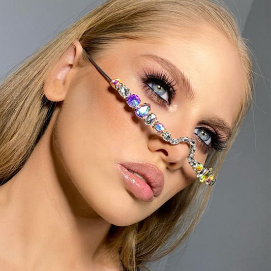 Street Snap AB Color Rhinestone Glasses Rim BEUPFORLIFE.com