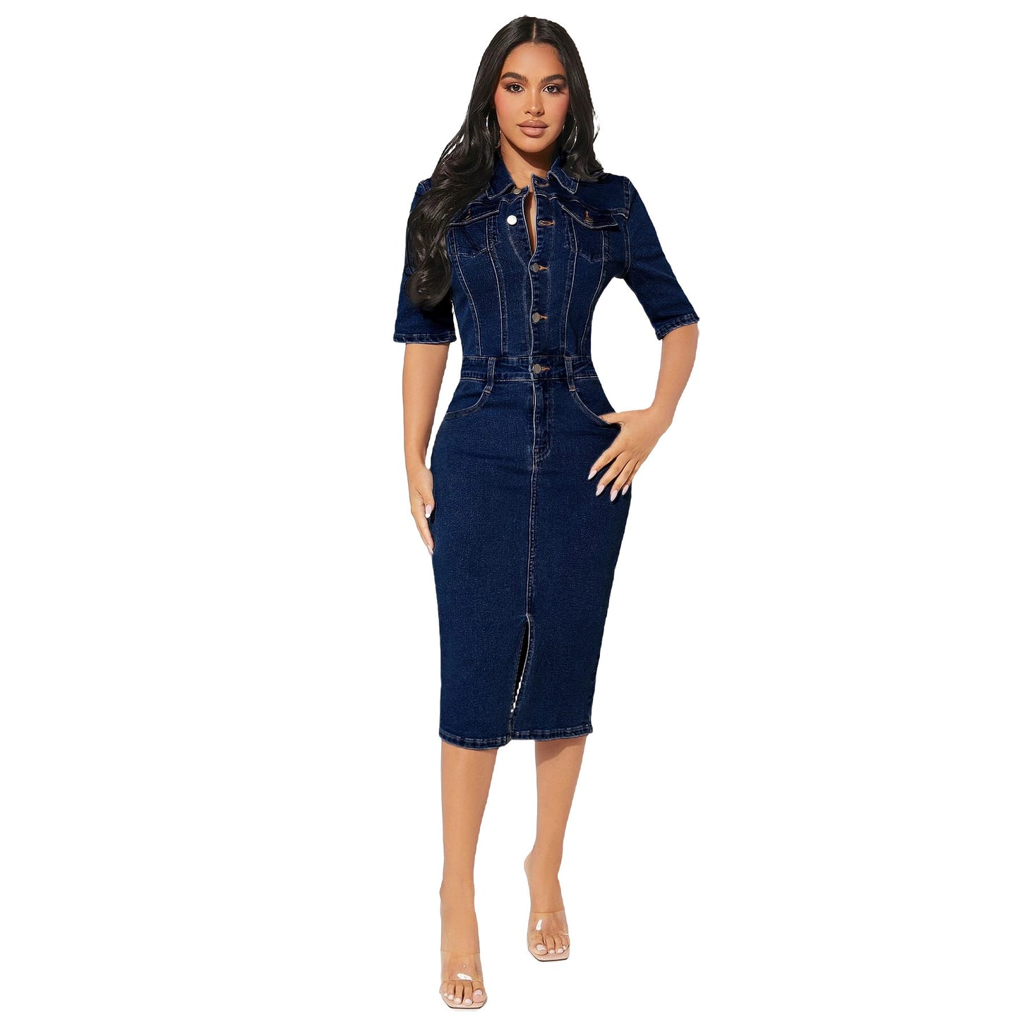 Personality Denim Hip-wrapped Dress - BEUPFORLIFE.com