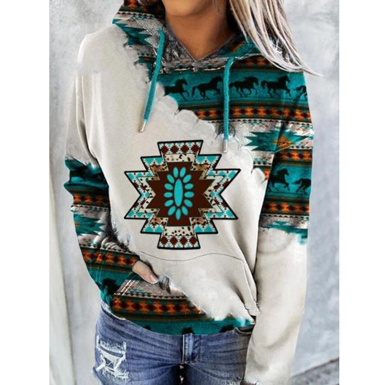 Women's Ethnic Style Printed Hoodie Be Up For Life