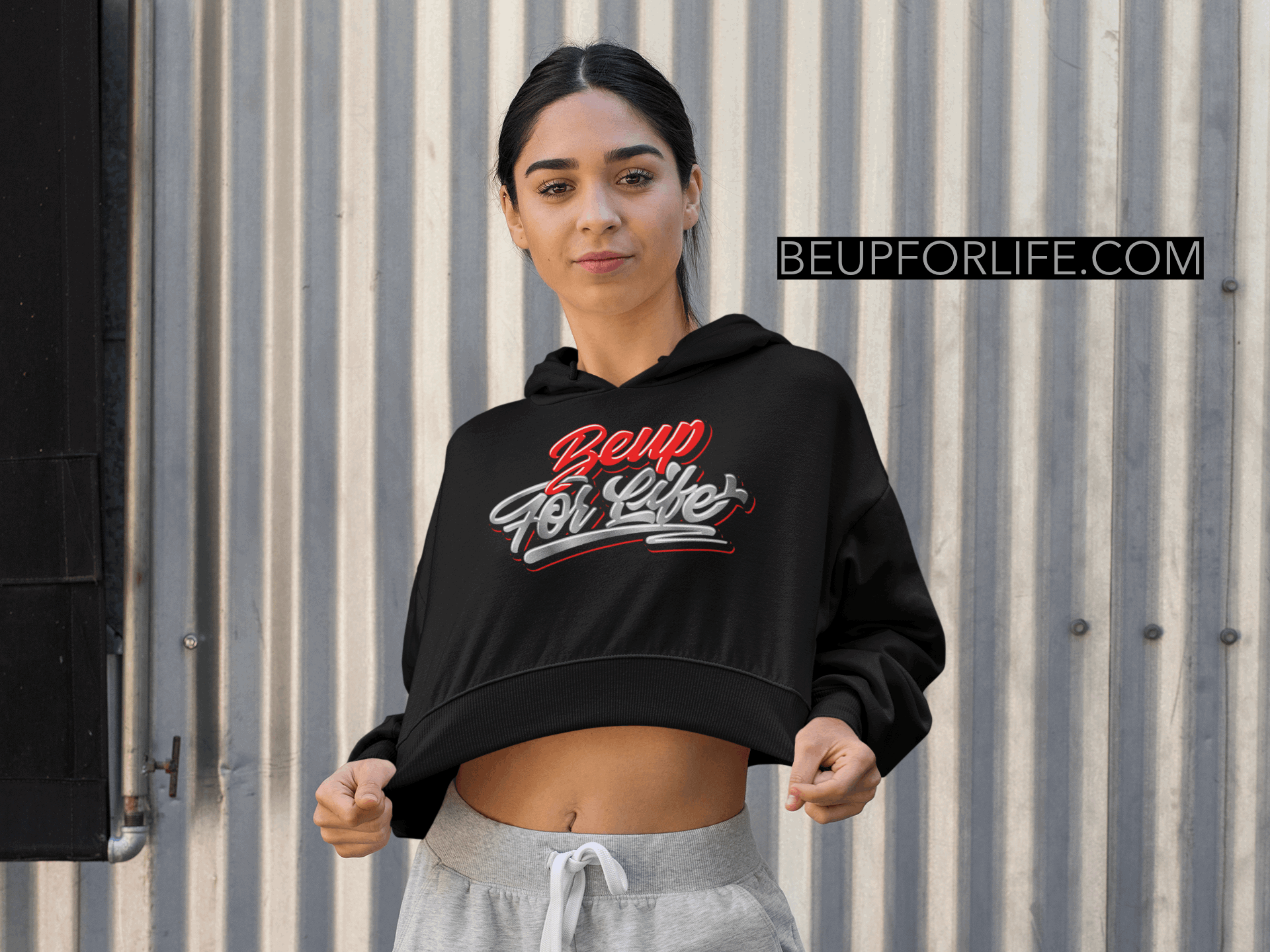 BE UP Hoodie - Cursive Chenille Patch