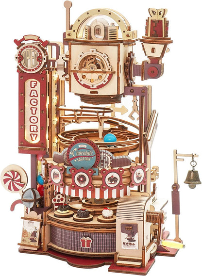 Robotime ROKR Marble Chocolate Factory 3D Wooden Puzzle Games Assembly Model Building Toys For Children Kids Birthday Gift - BEUPFORLIFE.com