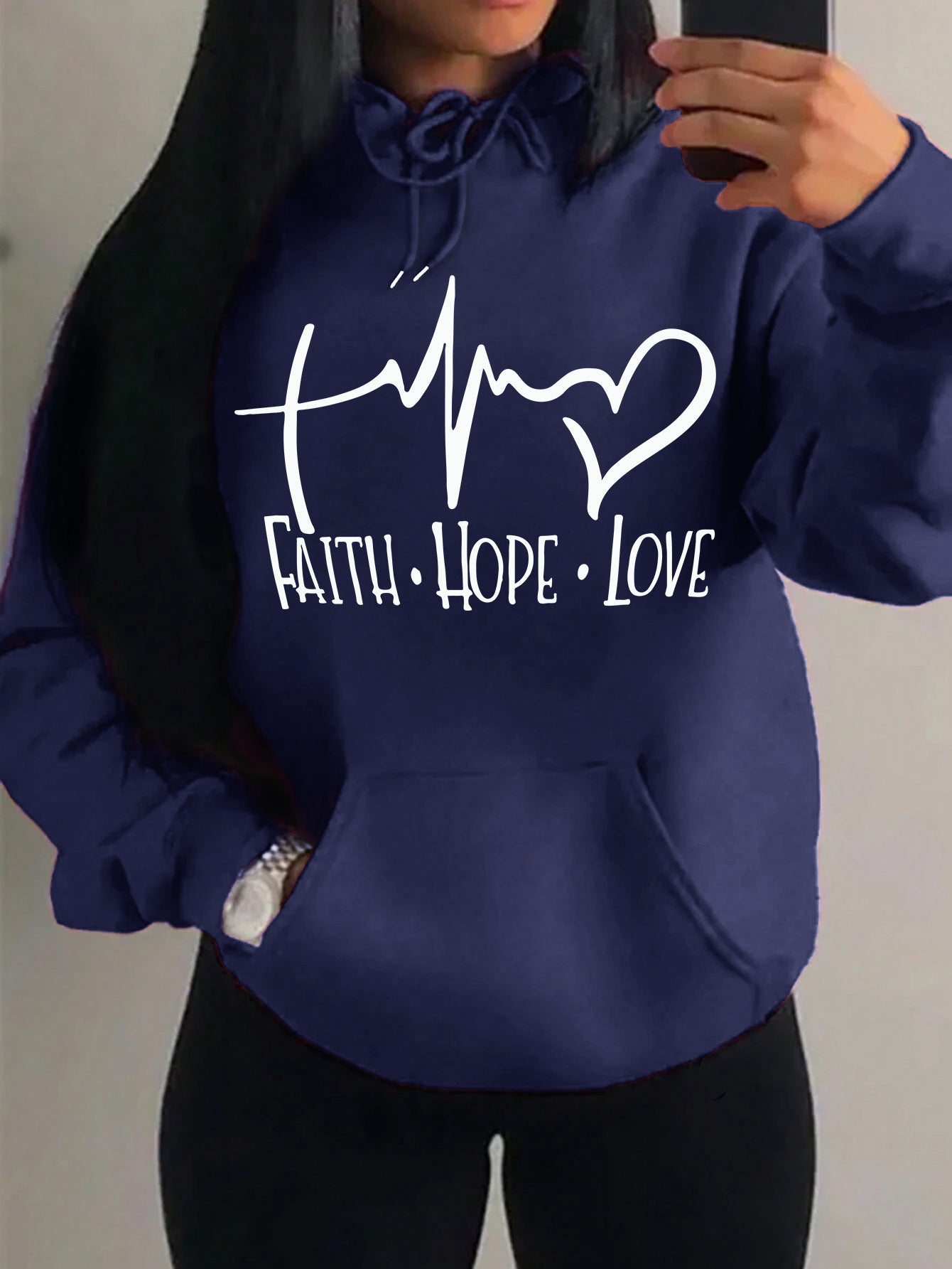 Faith Hope Love Letter Graphic Women Hoodie BEUPFORLIFE.com