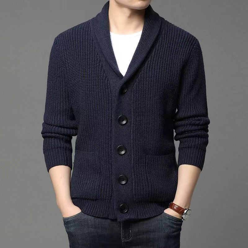 Classic Lapel Cardigan Casual Sweater BEUPFORLIFE.com